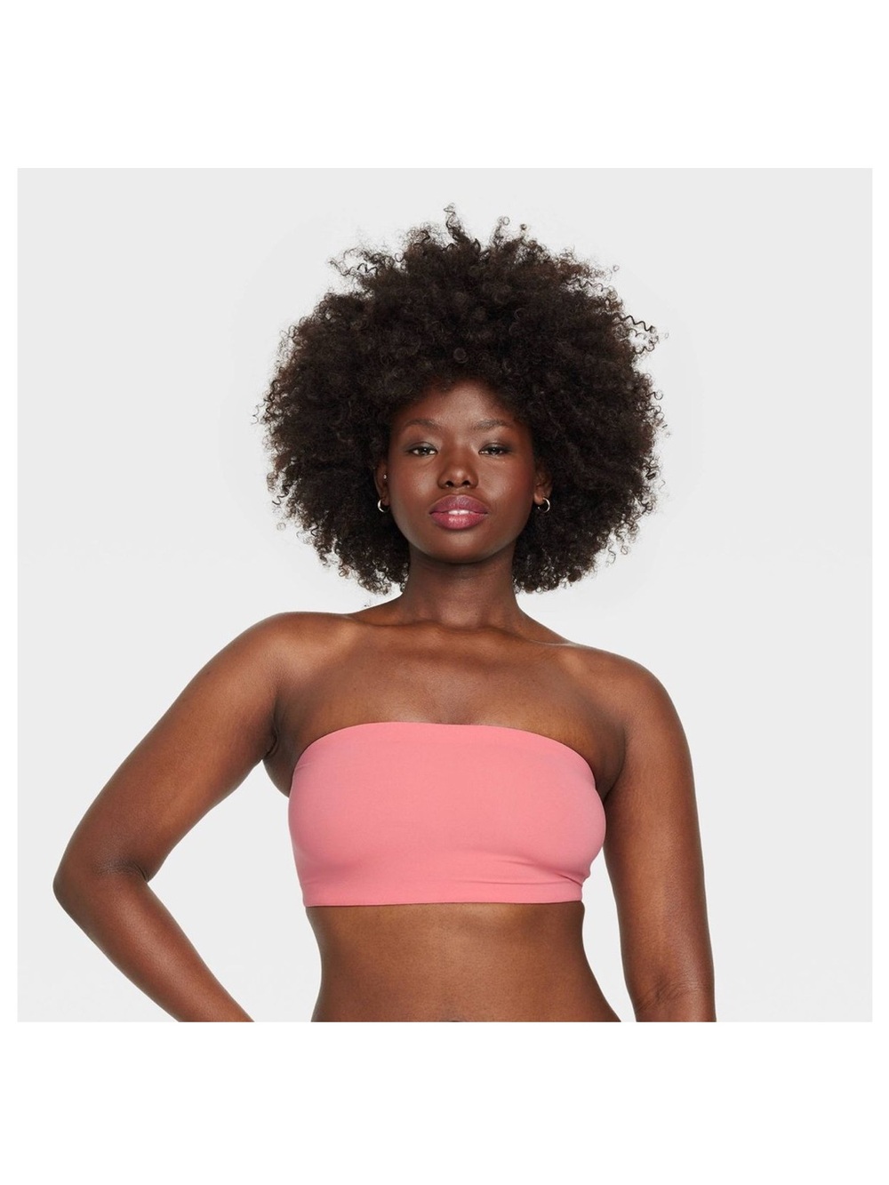 Auden Strapless Seamless Bandeau Bra in Coral